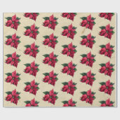 Vintage Poinsettia Blume Geschenkpapier (Flach)