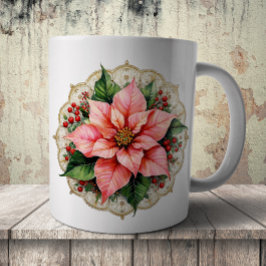 Vintage Poinsettia Doily Kaffeetasse