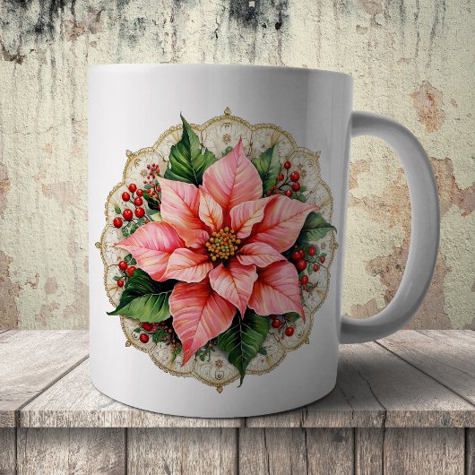 Vintage Poinsettia Doily Kaffeetasse