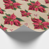 Vintage Poinsettia Gold-Kontur Geschenkpapier (Ecke)