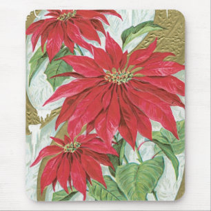 Vintage Poinsettia-Illustration. Mousepad
