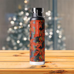 Vintage Poinsettia Personalisiert Trinkflasche<br><div class="desc">Personalisierte poinsettia drucken Thermalflasche für kalte und warme Getränke!</div>