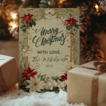 Vintage Poinsettia und Heiligabend