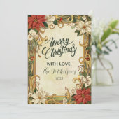 Vintage Poinsettia Weihnachten (Stehend Vorderseite)