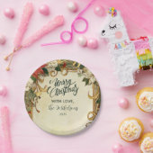 Vintage Poinsettia Weihnachten Pappteller (Party)