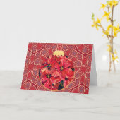 Vintage Poinsettia Weihnachtskarte Karte (Gelbe Blume)