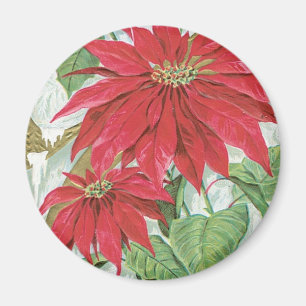 Vintage Poinsettiaillustration Magnet