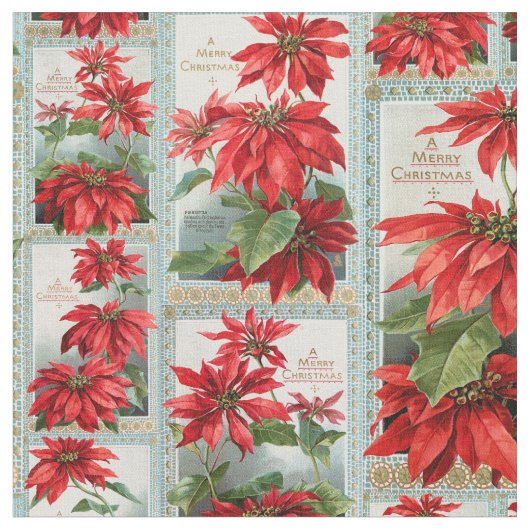 Vintage Poinsettias Stoff (Nahaufnahme)