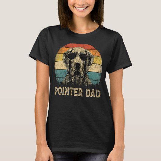 Vintage Pointer Dad Hund Vatertag Tee (Vorderseite)