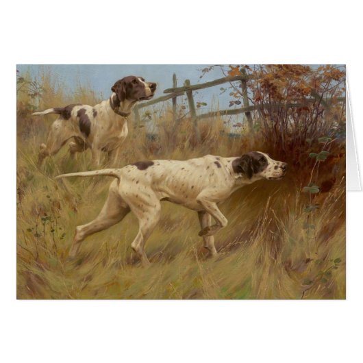 Vintage - Pointer-Hunde auf dem Punkt, (Vorderseite (Horizontal))