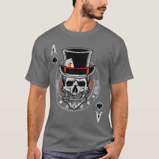 Vintage Poker Design Ace Of Spades Chip Skull Edit T-Shirt