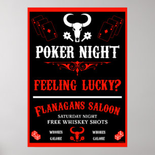 Vintage-Poker-Night-Plakat Poster