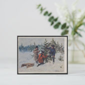 Vintage Poland Christmas Postkarte (Stehend Vorderseite)