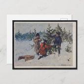 Vintage Poland Christmas Postkarte (Vorne/Hinten)