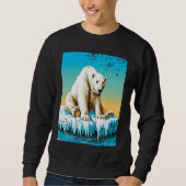 Vintage Polar Bear  Melting Arctic Sweatshirt (Vorderseite)