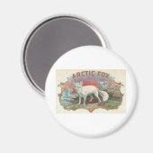 Vintage Polarfuchs Magnet (Vorderseite/Rückseite)