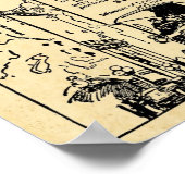 Vintage Polarin-Motorenöldruckmaschine Poster (Ecke)