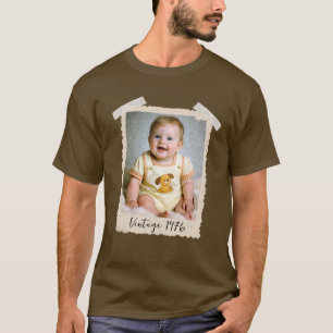 Vintage-Polaroid-individualisiertes-Foto-Geburtsta T-Shirt