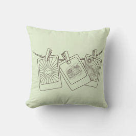 Vintage Polaroid Photo String Line Art Kissen