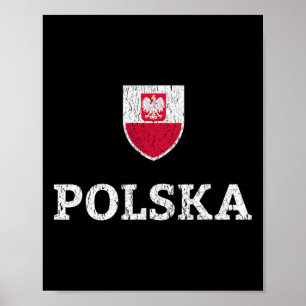 Vintage Polen Fußballtrikot Polnisch Polska Fußbal Poster