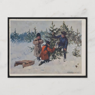 Vintage Polen Weihnachten Postkarte