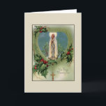 Vintage Polish Meured Mother Christmas Card Feiertagskarte<br><div class="desc">Retro / Vintage Polish Christmas greeting card.  Beautiful Meured Mother framed in a rosary.  Na Boże Narodzenie!  Merry Christmas!</div>