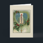 Vintage Polish Meured Mother Christmas Card Feiertagskarte<br><div class="desc">Retro / Vintage Polish Christmas greeting card.  Beautiful Meured Mother framed in a rosary.  Na Boże Narodzenie!  Merry Christmas!</div>