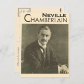 Vintage Politiker, Neville Chamberlain Postkarte (Vorne/Hinten)