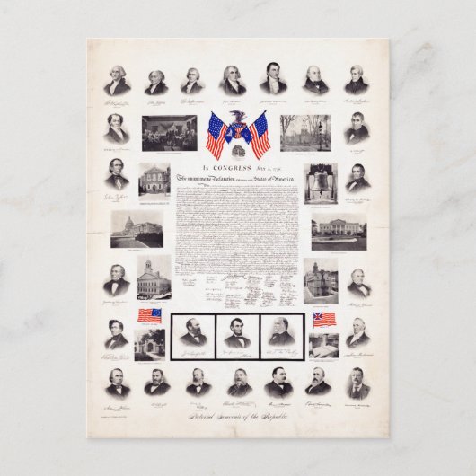 Vintage Politische Präsidenten Postkarte (Vorderseite)