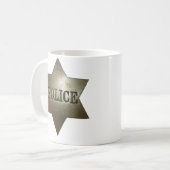 Vintage Polizei-Abzeichen-Schale Kaffeetasse (Vorderseite Links)