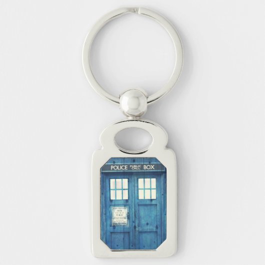 Vintage Polizei ruft allgemeinen Anruf-Kasten an Schlüsselanhänger (Vorderseite)