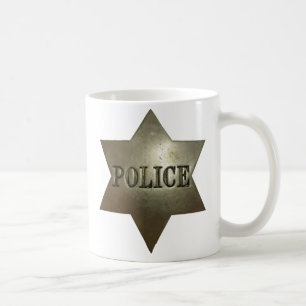 Vintage Polizeiabzeichen-Tasse Kaffeetasse