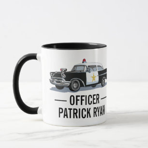 Vintage Polizeiauto Monogramm Name Tasse