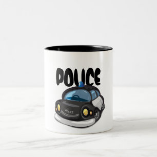 Vintage Polizeiauto Zweifarbige Tasse