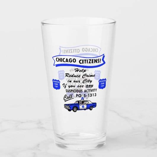 Vintage Polizeioperation in Chicago - Stopp Glas (Vorderseite)