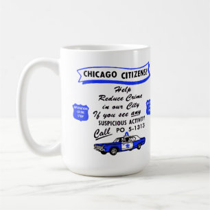 Vintage Polizeioperation in Chicago stoppt. Kaffeetasse