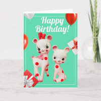 Vintage-Polka-Dot-Hirsch-Kitsch-Retro-Geburtstagsk