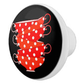 Vintage Polka Dot Teacup niedlich Keramikknauf (Rechts)