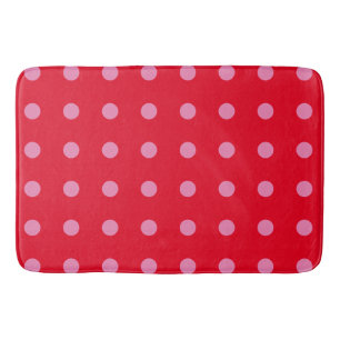 Vintage Polka Dots Rosa Retro Classic Badematte