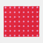 Vintage Polka Dots Rosa Retro Classic Fleecedecke (Vorderseite (Horizontal))