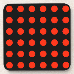 Vintage Polka Dots Schwarz Rot Retro Klassisch Getränkeuntersetzer