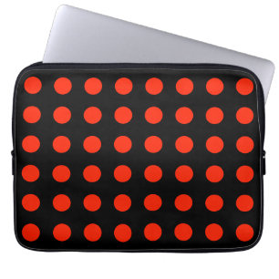 Vintage Polka Dots Schwarz Rot Retro Klassisch Laptopschutzhülle