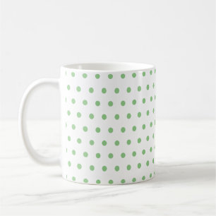 Vintage Polka-Dots Weiß Kaffeetasse