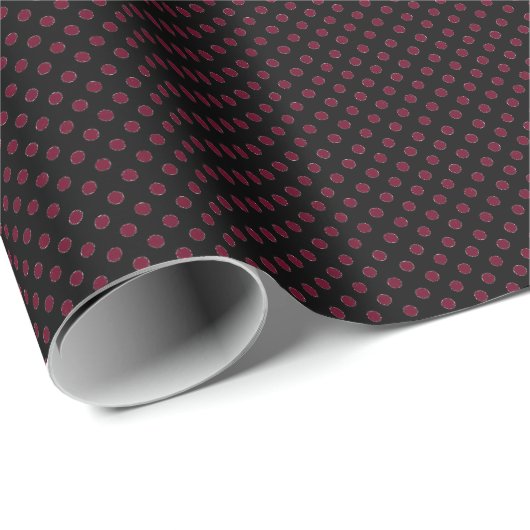 Vintage Polka-Punkte von Red Marsala Geschenkpapier (Rolleneckpunkt)