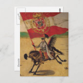 Vintage polnische Flagge Postkarte (Vorne/Hinten)