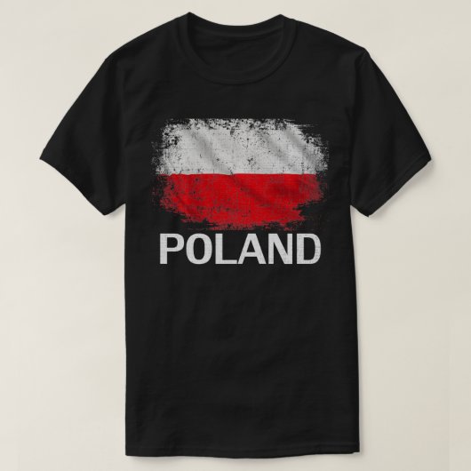 Vintage polnische Flagge T-Shirt (Design vorne)