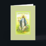 Vintage polnische Grußkarte zu Ostern Feiertagskarte<br><div class="desc">Retro / Vintage polnische Ostern Grußkarte. Jesus,  der gute Hirte! Wesołego Alleluja! Frohe Ostern!</div>