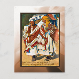 Vintage polnische Mädchen Postkarte