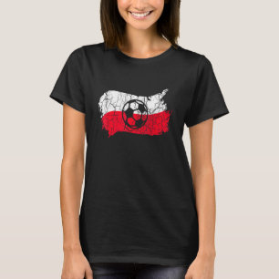 Vintage polnische National Flag Soccer Ball Design T-Shirt