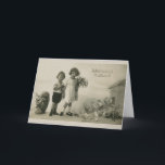 Vintage polnische Osterkarte Feiertagskarte<br><div class="desc">Retro / Vintage polnische Ostern Grußkarte. Adorable Kinder bereit für Ostern! Wesołego Alleluja! Frohe Ostern!</div>